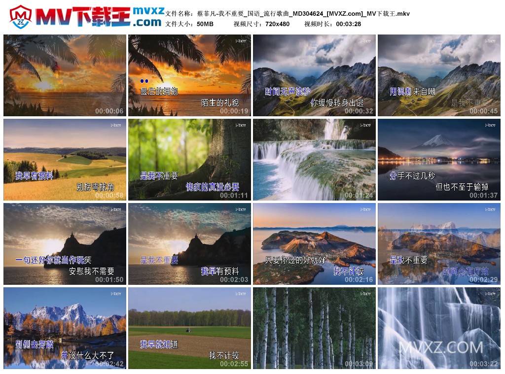 蔡菲凡-我不重要_国语_流行歌曲_MD304624